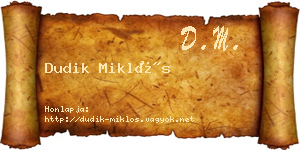 Dudik Miklós névjegykártya